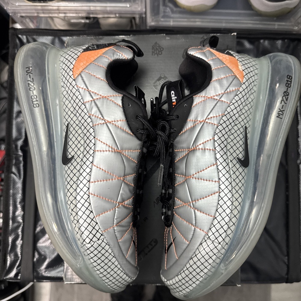 Nike Air Max MX 720 818 GS Silver & Black Running Shoes Sz 6y or 8W CQ4010 001 - Picture 3 of 9